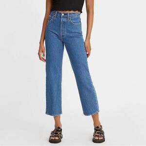 Levi's Ribcage Straight Ankle Jeans Medium wash Premium denim
